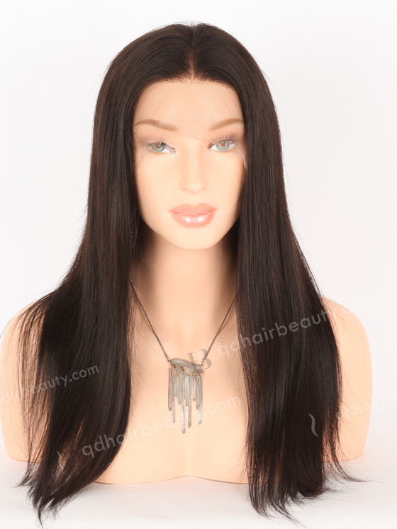 In Stock Brazilian Virgin Hair 18" Straight Natural Color Full Lace Wig FLW-04042